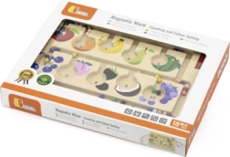 Dřevěný magnetický labyrint pro učení barev a počítání