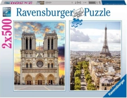 Ravensburger puzzle Návštěva Paříže 2×500 dílků