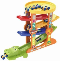 Závodní dráha krokodýl s autíčky a vystřelovačem