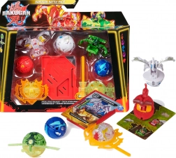 Bakugan battle pack se spinnerem a figurkami Bruiser, Dragonoid, Hammerhead a Nillious