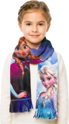 Dětská fleecová šála Frozen Elsa a Anna modrá
