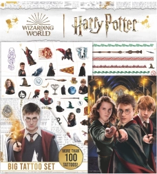 Velký set tetování HARRY POTTER s omalovánkami v sáčku
