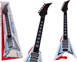 Dětská elektrická kytara se světly a melodiemi – bílá