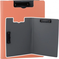 Růžová deska s obalem a dvěma klipy A4