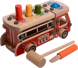 Dřevěný hasičský konstrukční set se zatloukačkou LUCY & LEO