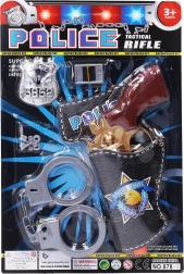 Policejní set s pistolí a pouty 23 cm
