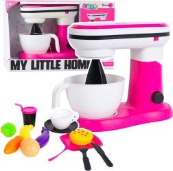 Dětský kuchyňský mixér MY LITTLE HOME s funkcí míchání – růžový set s doplňky