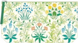 Vyšívaná kosmetická taštička s motivem Vlaštovičníku od Williama Morrise