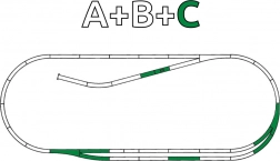 Roco Line sada kolejí C s podložím – paralelní úsek H0