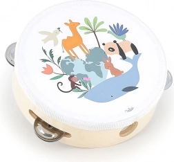 Dřevěná tamburína Zvířata světa od Sarah Betz