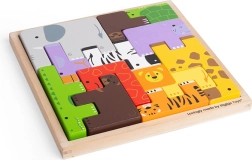 BIGJIGS TOYS dřevěné puzzle safari se zvířátky