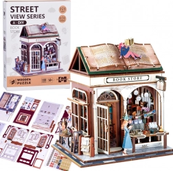 dřevěné 3D puzzle knihkupectví se světlem, 148 dílků