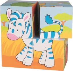 Dřevěné kostky Zvířátka od Goki