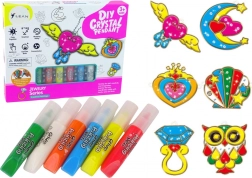 Vitražové závěsky k malování – gelové barvy, 6 ks