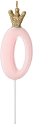 Narozeninová svíčka s korunkou - růžová