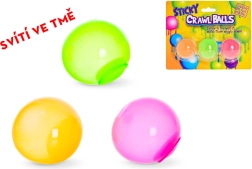 Lepicí svítící antistresové míčky 4 cm, sada 3 ks