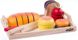 Dřevěná sada na krájení snídaně