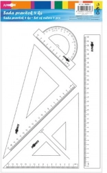 sada pravítek 4 ks transparentní