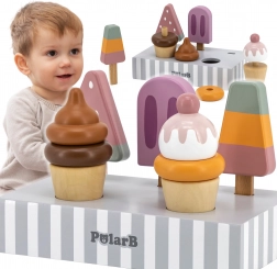 VIGA PolarB dřevěné nanuky na stojánku – sada 5 ks