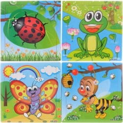 Dřevěné puzzle zvířátka 9 dílků