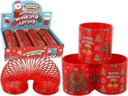 Kultovní červená pružinka s vánočním motivem 6 cm