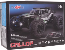 RC crawler GALLOP 1:16 4x4 s kovovou karoserií – Červená