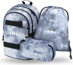 Baagl školní set NASA Grey – batoh, penál a sáček