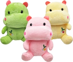 Plyšový hrošík 18 cm se sedem a výšivkou