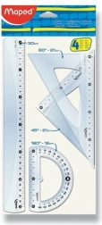Maped sada pravítek Classic, 4dílná průhledná