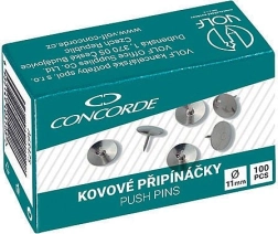 Kovové připínáčky CONCORDE, 100 ks, malé