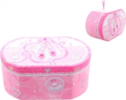 Růžová hudební šperkovnice s baletkou