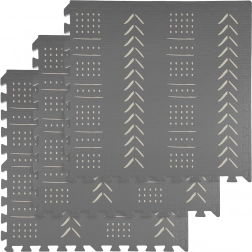 Pěnová podložka HUMBI 180 × 60 cm, velké voděodolné puzzle, bezpečné, 3 ks, šedé boho