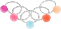 Gumičky do vlasů s barevnými bambulkami - Souza! Elif, 5ks