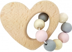 Hess dřevěné chrastítko srdce v růžové