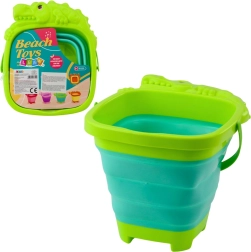 Skládací silikonové kyblík krokodýl – zelený plážový