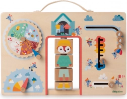 Lilliputiens dřevěný activity panel – oblékání podle počasí s liškou Alice