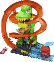 Hot Wheels City zakroucená dráha Hasičská stanice s T‑rexem