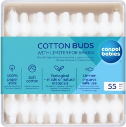 Vatové tyčinky s omezovačem pro děti CANPOL BABIES, papírové, 55 ks