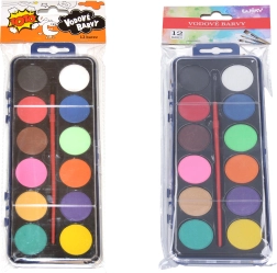 Vodové barvy 12 barev se štětcem