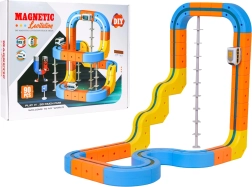 Magnetická barevná autodráha s vláčkem 90 dílů