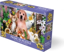 3D puzzle domácí zvířata 100 dílků