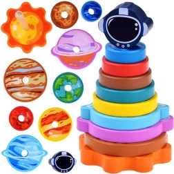 Dřevěná skládanka s vesmírným motivem