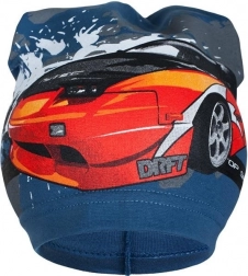 jarní dětská čepička New Baby auto modrá