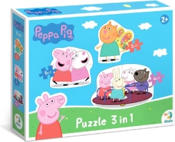 Puzzle Prasátko Peppa kamarádi 3v1 (2, 3 a 4 dílky)