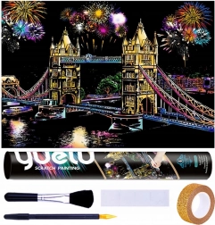 Škrabací obrázek Londýn Tower Bridge 75x52 cm