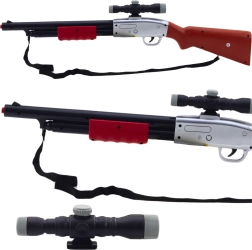 dětská hrací puška se zaměřovačem a popruhem, 65 cm, zvukové efekty