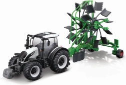 Kovový traktor s přívěsem VALTRA N174 – vířivé hrábě 10 cm