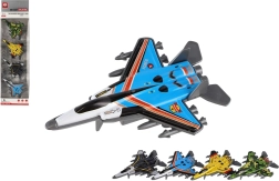 Sada stíhacích letadel 4 ks s kovovým tělem a zpětným natažením, mix barev, 10 cm