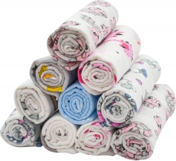 Bavlněné pleny s potiskem NEW BABY 60×80 cm, 10 ks