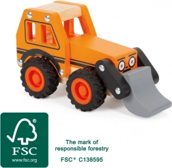 dřevěný bagr SMALL FOOT s pohyblivou radlicí